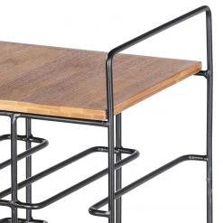 WENKO Range-bouteilles Loft I - Bambou massif / Acier inoxydable - Bambou / Noir -Meubles de salon Soldes 1000176884 190627 16584000063 GALLERYIMAGES P000000001000176884