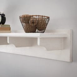 Maison Belfort Étagère murale Balignton - Pin massif - Blanc -Meubles de salon Soldes 1000177768 211116 12502600196 DETAILS P000000001000177768