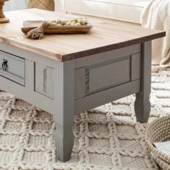 Maison Belfort Table basse Finca Rustica - Pin massif - Pin gris -Meubles de salon Soldes 1000178040 200507 14231700003 DETAILS P000000001000178040