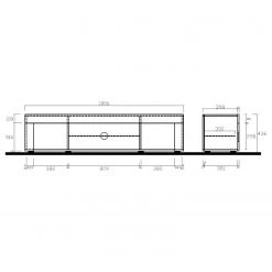 LC Spa Meuble TV Easy - Blanc brillant - Largeur : 181 cm 10 LC Spa Meuble TV Easy - Blanc brillant - Largeur : 181 cm -Meubles de salon Soldes 1000178260 190807 07483700005 SKETCH DETAILS P000000001000178260 sketch