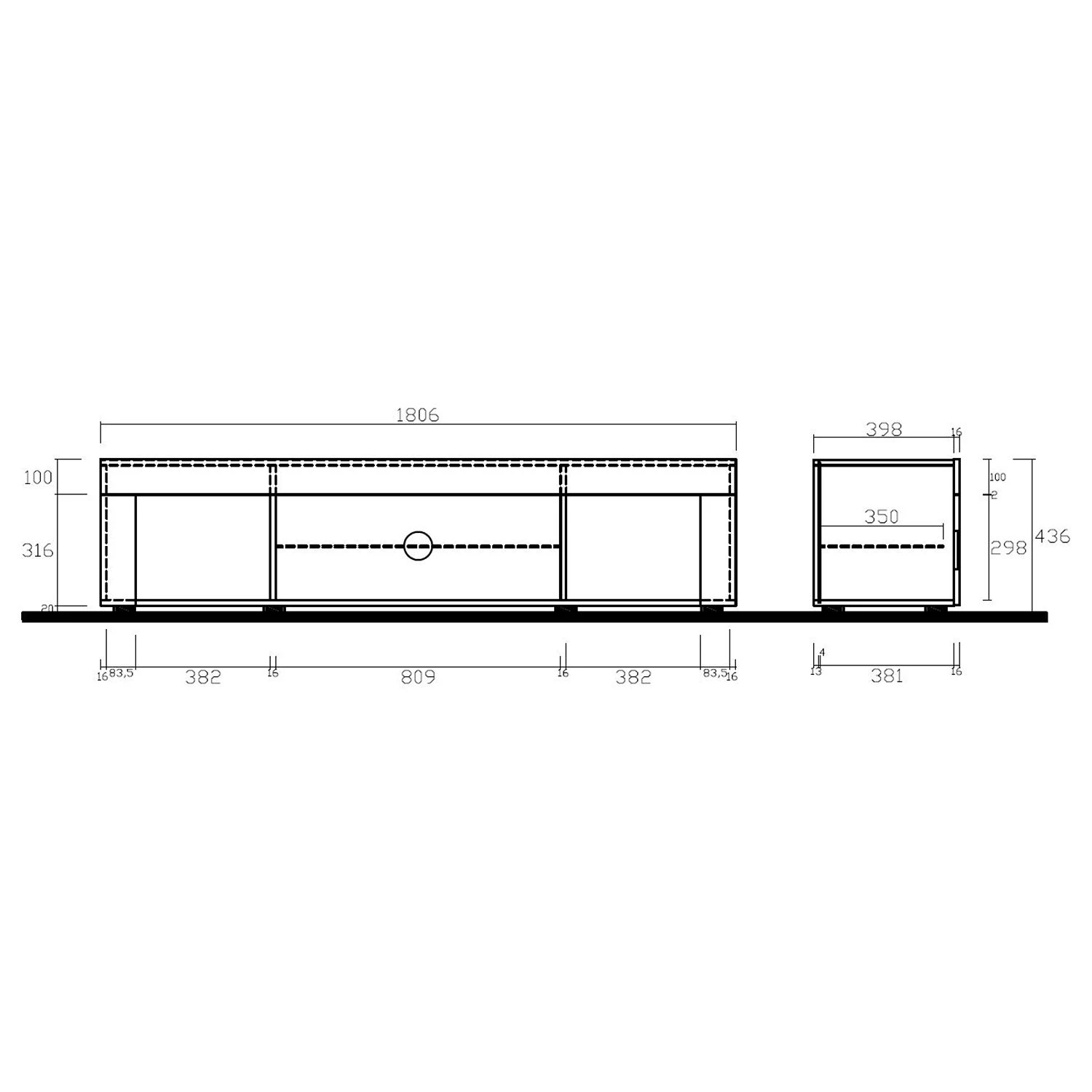 LC Spa Meuble TV Easy - Blanc brillant - Largeur : 181 cm 6 LC Spa Meuble TV Easy - Blanc brillant - Largeur : 181 cm – Image 4