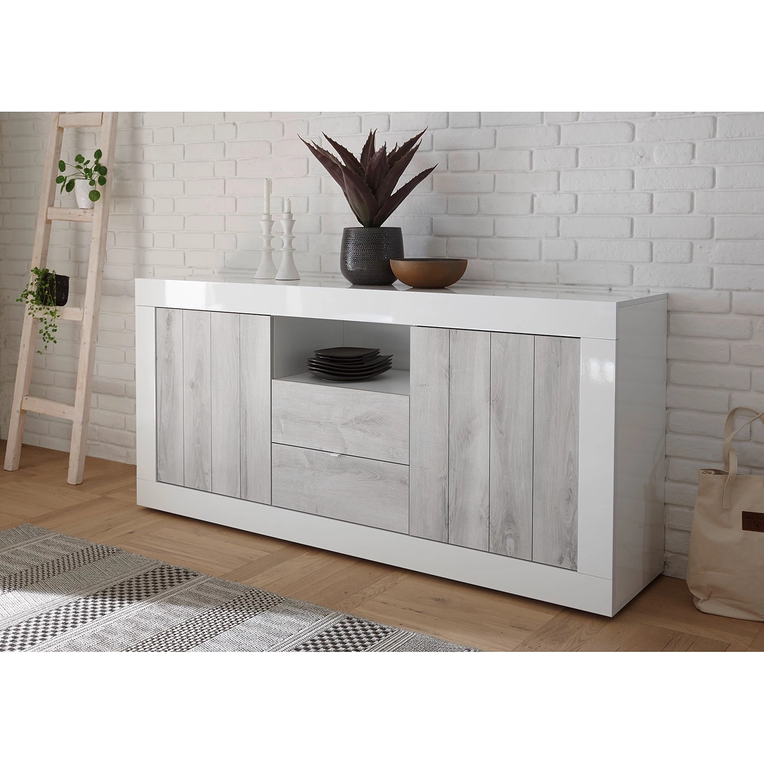 LC Spa Buffet Urbino I - Gris clair / Blanc 4 LC Spa Buffet Urbino I - Gris clair / Blanc – Image 2