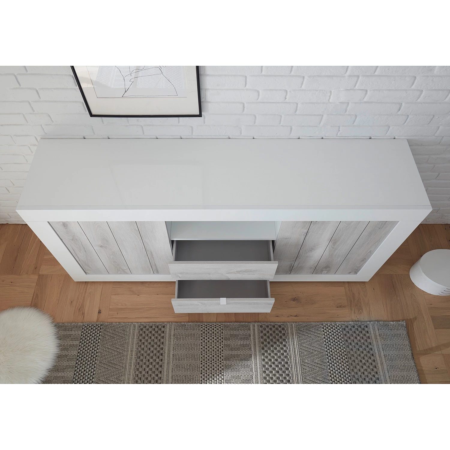 LC Spa Buffet Urbino I - Gris clair / Blanc 6 LC Spa Buffet Urbino I - Gris clair / Blanc – Image 4