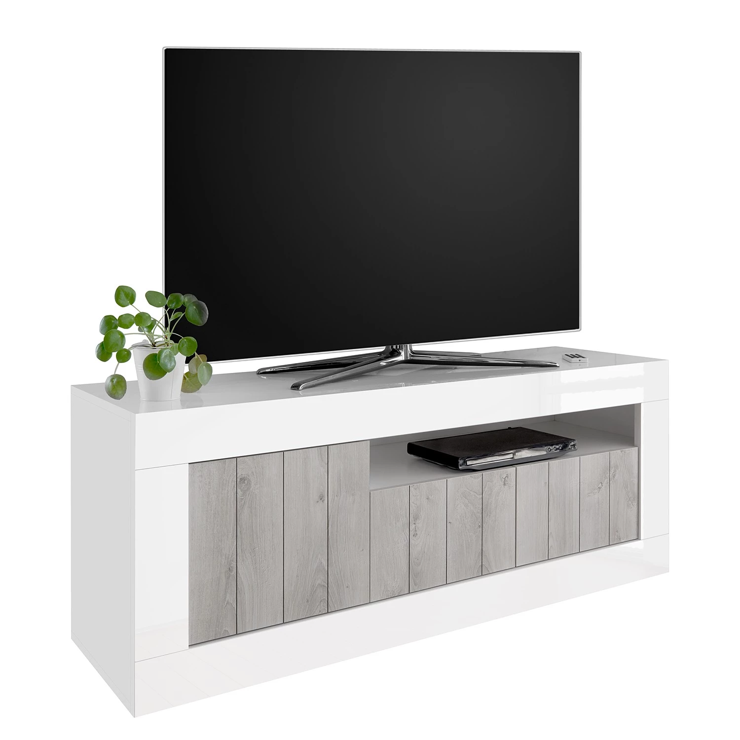 LC Spa Meuble TV Urbino - Gris clair / Blanc 3 LC Spa Meuble TV Urbino - Gris clair / Blanc