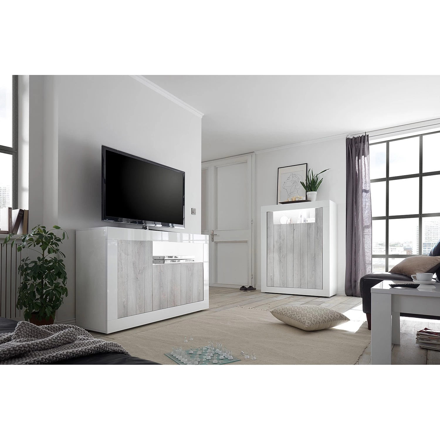 LC Spa Buffet haut Urbino - Gris clair / Blanc 7 LC Spa Buffet haut Urbino - Gris clair / Blanc – Image 5