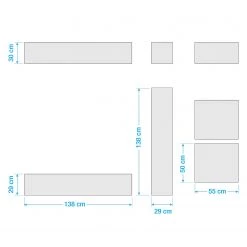 LC Spa Ensemble meubles TV Infinity I (4 élém.) - Blanc / Imitation noyer foncé 11 LC Spa Ensemble meubles TV Infinity I (4 élém.) - Blanc / Imitation noyer foncé -Meubles de salon Soldes 1000178623 190807 06302700046 SKETCH DETAILS P000000001000178623 sketch