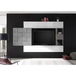 LC Spa Ensemble meubles TV Infinity VII (4 él.) - Blanc / Imitation béton