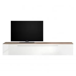 LC Spa Meuble TV Infinity - Blanc / Imitation noyer clair