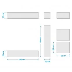LC Spa Ensemble meubles TV Infinity I (4 élém.) - Imitation béton / Graphite -Meubles de salon Soldes 1000178639 190807 06303100126 SKETCH DETAILS P000000001000178639 sketch