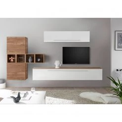 LC Spa Ensemble meubles TV Infinity VI (9 él.) - Blanc / Imitation noyer clair