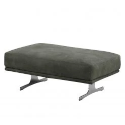 Ars manufacti Repose-pieds capitonné Hendra I - Cuir véritable - Anthracite