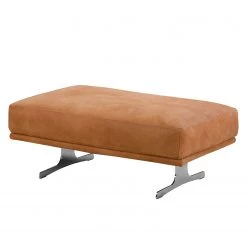 Ars manufacti Repose-pieds capitonné Lurrip I - Cuir véritable - Cognac