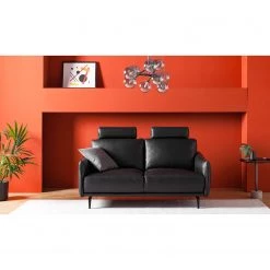 Studio Copenhagen Canapé Harlev (2 places) - Cuir véritable - Noir -Meubles de salon Soldes 1000179417 200421 11333800005 MOOD DETAILS P000000001000179417 mood