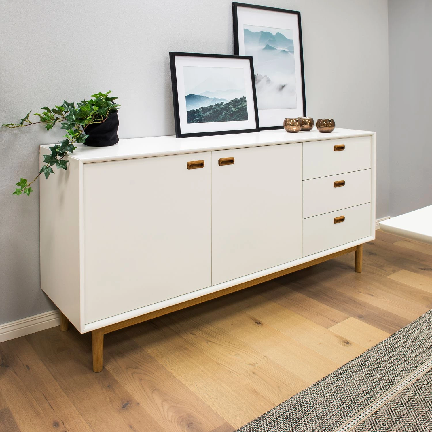 Tenzo Buffet Svea II - Blanc / Imitation chêne 4 Tenzo Buffet Svea II - Blanc / Imitation chêne – Image 2