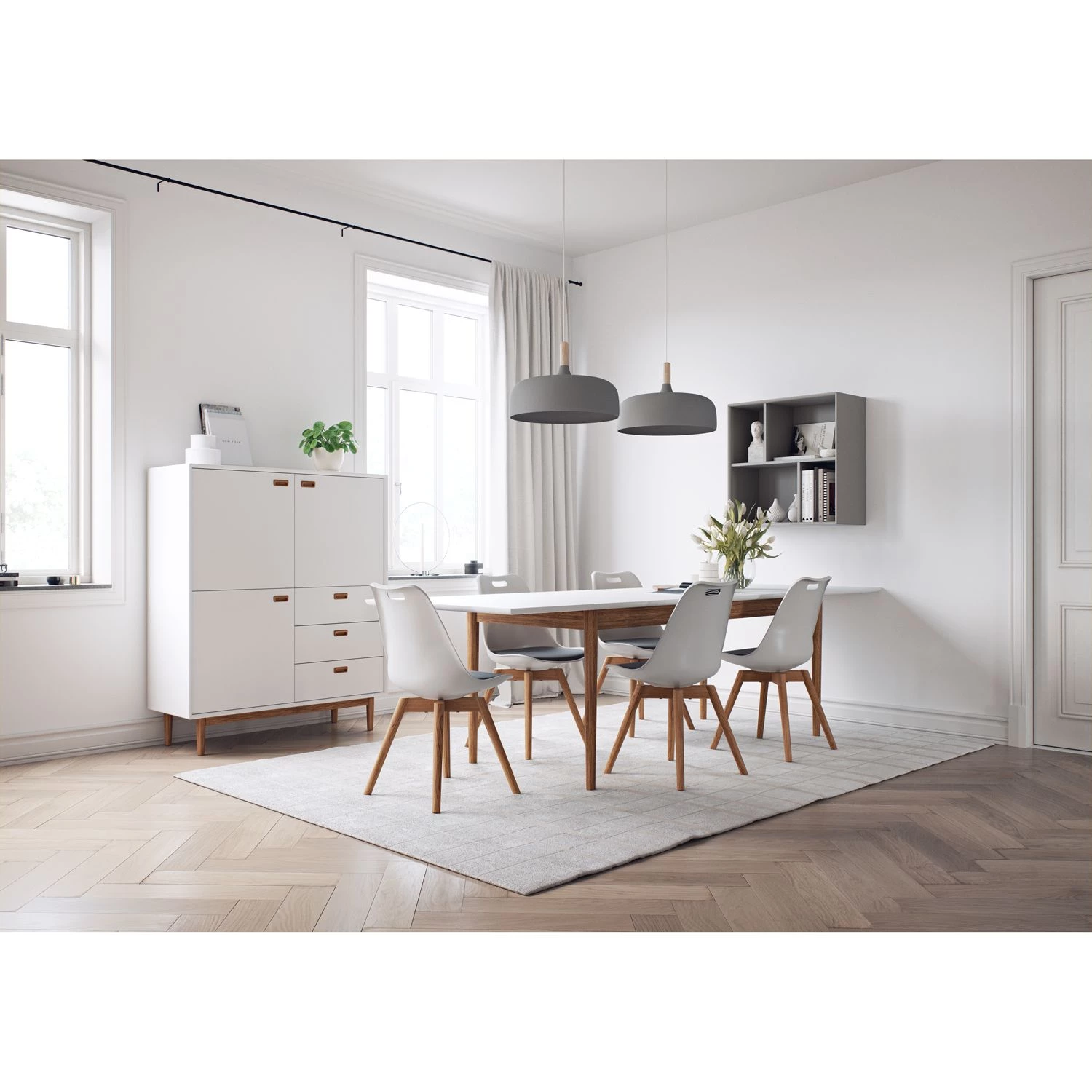 Tenzo Buffet haut Svea - Blanc / Imitation chêne 4 Tenzo Buffet haut Svea - Blanc / Imitation chêne – Image 2