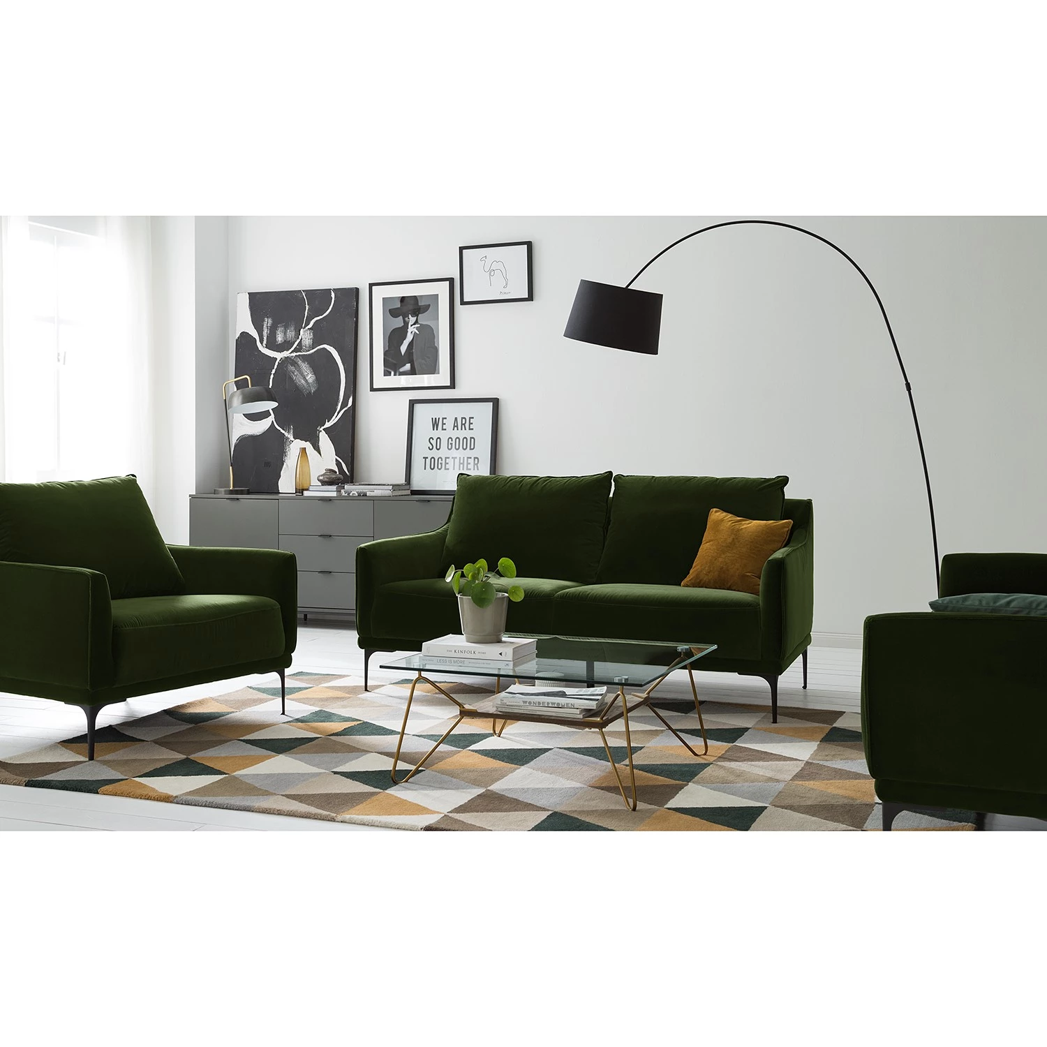 Studio Copenhagen Canapé Pouch (2 places) - Velours - Vert foncé 5 Studio Copenhagen Canapé Pouch (2 places) - Velours - Vert foncé – Image 3