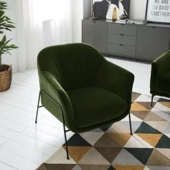 Studio Copenhagen Fauteuil Lubz - Velours - Vert foncé 25 Studio Copenhagen Fauteuil Lubz - Velours - Vert foncé -Meubles de salon Soldes 1000179434 200320 15320600020 DETAILS P000000001000179434