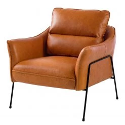 Studio Copenhagen Fauteuil Knokke I - Cuir véritable - Cognac