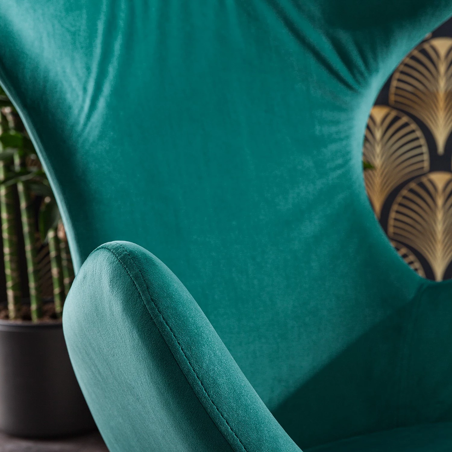 Jack & Alice Fauteuil Cabuya - Velours - Bleu pétrole 19 Jack & Alice Fauteuil Cabuya - Velours - Bleu pétrole – Image 17