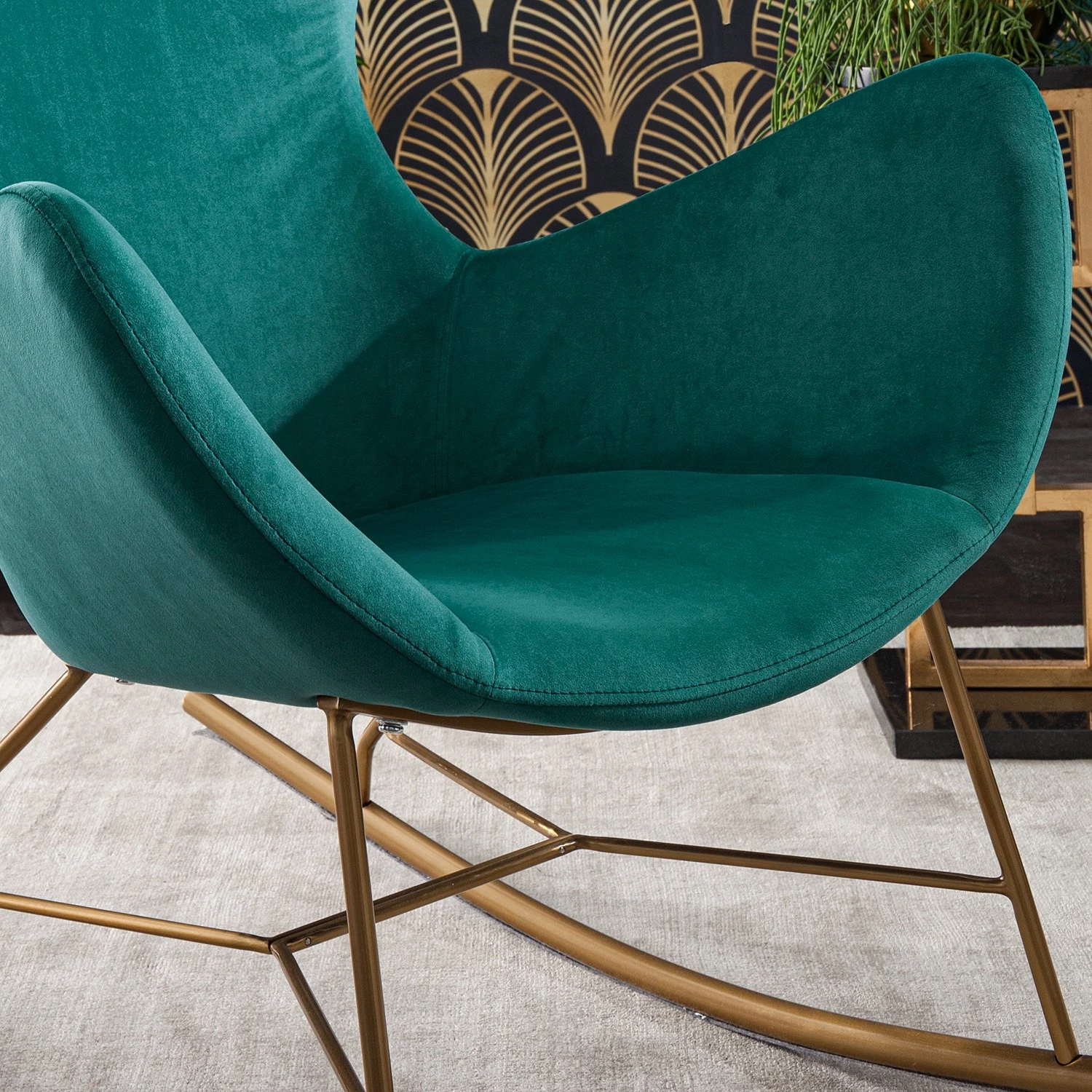 Jack & Alice Fauteuil Cabuya - Velours - Bleu pétrole 22 Jack & Alice Fauteuil Cabuya - Velours - Bleu pétrole – Image 20