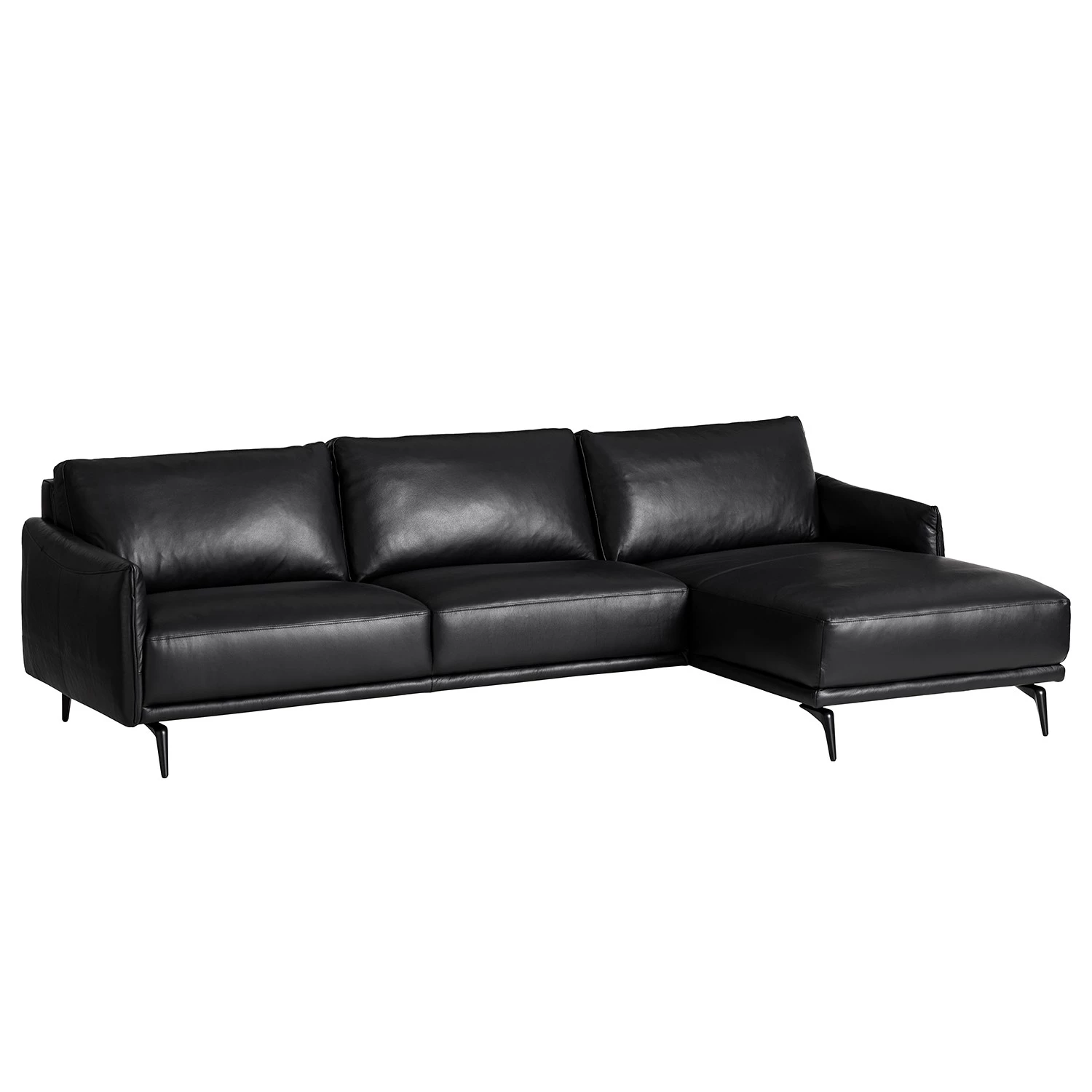 Studio Copenhagen Canapé d’angle Harlev - Cuir véritable - Méridienne courte à droite (vue de face) 3 Studio Copenhagen Canapé d’angle Harlev - Cuir véritable - Méridienne courte à droite (vue de face)