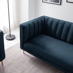 Jack & Alice Canapé Borlo (3 places) - Bleu marine -Meubles de salon Soldes 1000180137 201030 05545200003 DETAILS P000000001000180137