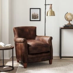 Maison Belfort Fauteuil Katira - Cuir - Marron 18 Maison Belfort Fauteuil Katira - Cuir - Marron -Meubles de salon Soldes 1000180876 200723 13374500014 MOOD DETAILS P000000001000180876 mood