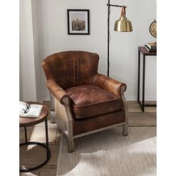 Maison Belfort Fauteuil Aleixo - Cuir - Marron 20 Maison Belfort Fauteuil Aleixo - Cuir - Marron -Meubles de salon Soldes 1000180879 200723 13345200002 MOOD DETAILS P000000001000180879 mood