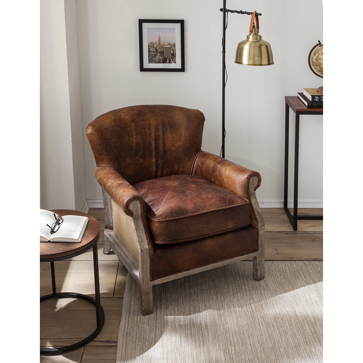 Maison Belfort Fauteuil Aleixo - Cuir - Marron 5 Maison Belfort Fauteuil Aleixo - Cuir - Marron – Image 3
