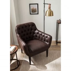 Ars manufacti Fauteuil Jundiai - Imitation cuir - Marron foncé -Meubles de salon Soldes 1000180881 200723 13375300021 MOOD DETAILS P000000001000180881 mood