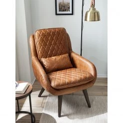 Ars manufacti Fauteuil Belrose II - Cuir véritable - Cognac -Meubles de salon Soldes 1000180883 200723 13375800026 MOOD DETAILS P000000001000180883 mood