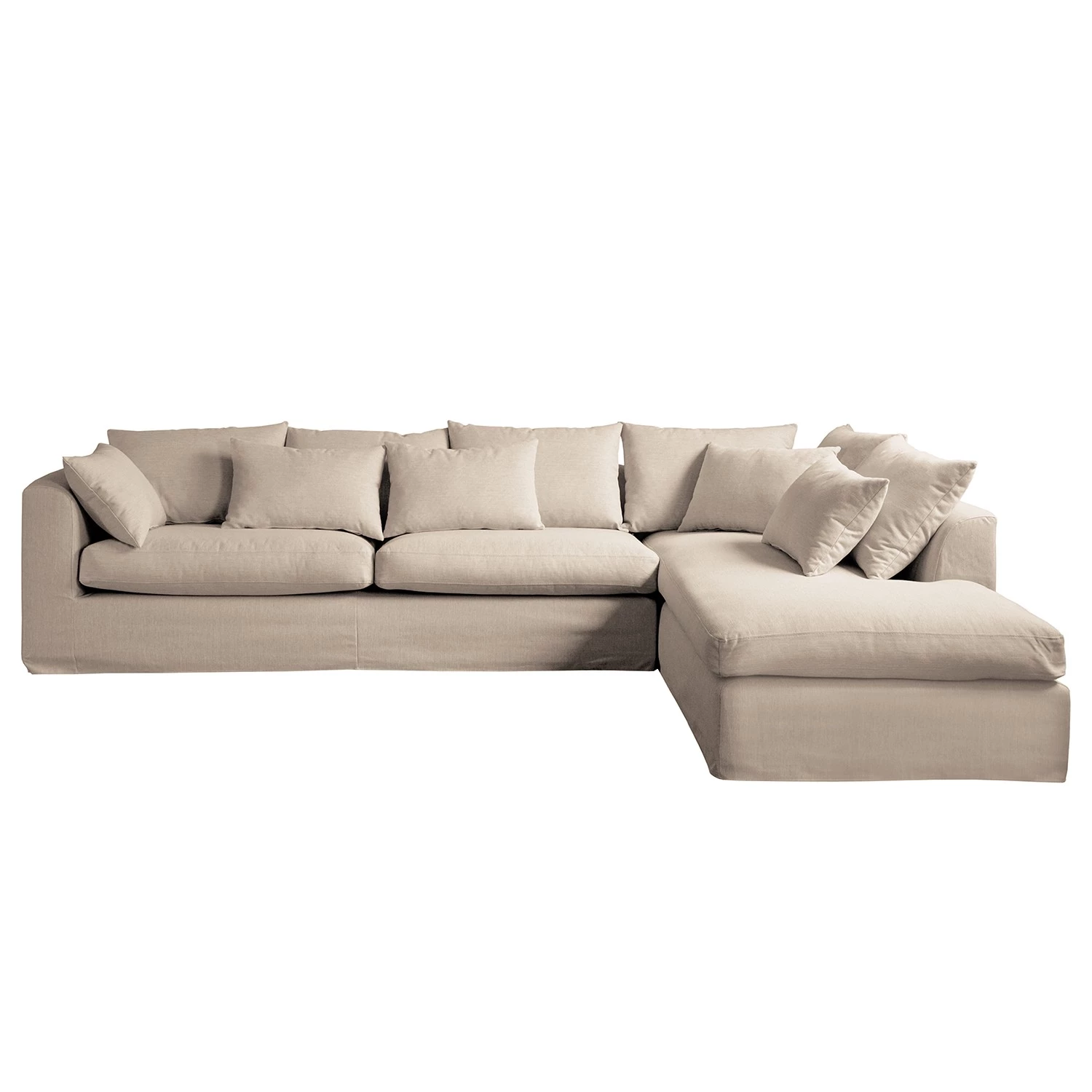 Maison Belfort Canapé d’angle Breves - Tissage à plat - Beige - Méridienne longue à droite (vue de face) 5 Maison Belfort Canapé d’angle Breves - Tissage à plat - Beige - Méridienne longue à droite (vue de face) – Image 3