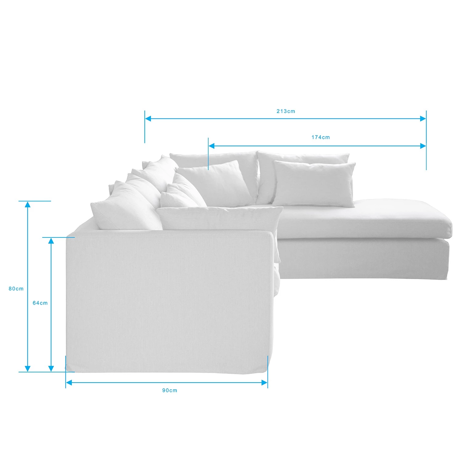 Maison Belfort Canapé d’angle Breves - Tissage à plat - Beige - Méridienne longue à droite (vue de face) 14 Maison Belfort Canapé d’angle Breves - Tissage à plat - Beige - Méridienne longue à droite (vue de face) – Image 12