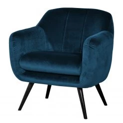 Jack & Alice Fauteuil Bowhill - Velours - Bleu foncé