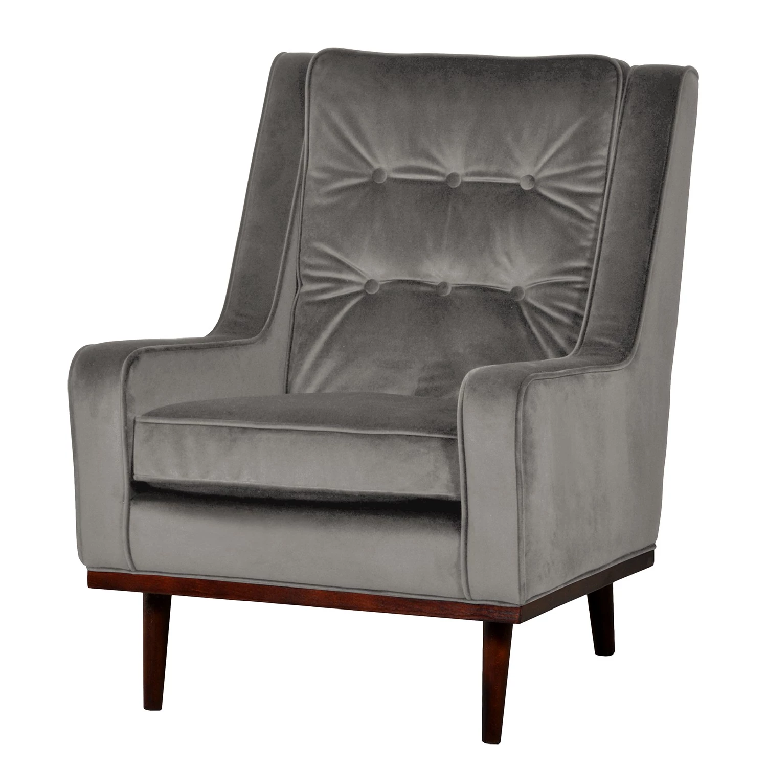 Mørteens Fauteuil Pirapora - Velours - Gris clair 3 Mørteens Fauteuil Pirapora - Velours - Gris clair