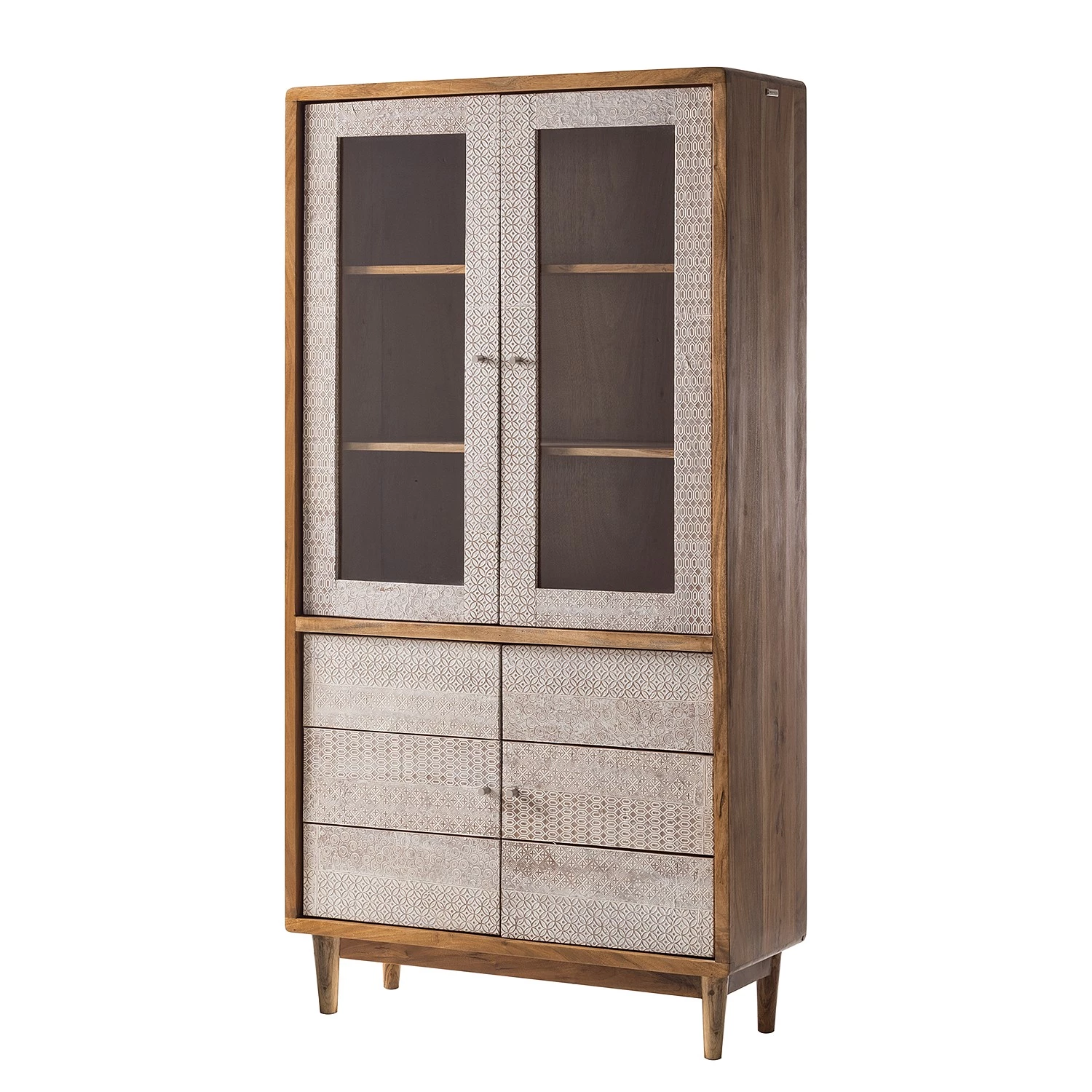 Ars manufacti Vitrine Buuda - Partiellement en acacia massif - Écru / Acacia 3 Ars manufacti Vitrine Buuda - Partiellement en acacia massif - Écru / Acacia