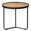 Fredriks Table basse Permet - Placage en bois véritable - Chêne / Noir - Diamètre : 50 cm
