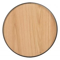 Fredriks Table basse Permet - Placage en bois véritable - Chêne / Noir - Diamètre : 50 cm -Meubles de salon Soldes 1000182059 200211 16020000014 DETAILS P000000001000182059