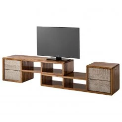 Ars manufacti Meuble TV Buuda - Partiellement en acacia massif - Écru / Acacia -Meubles de salon Soldes 1000182065 200227 14561200006 DETAILS P000000001000182065
