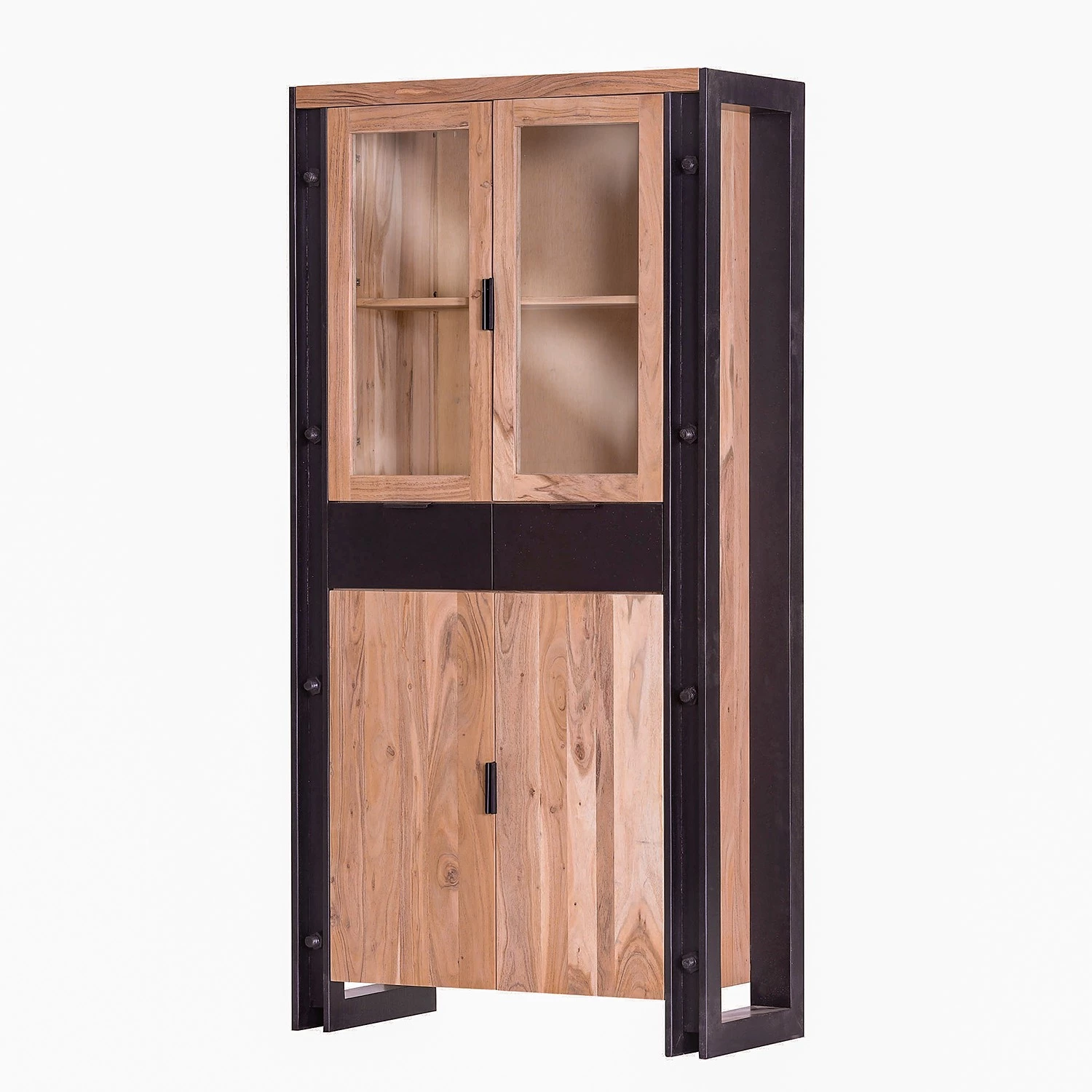 Red Living Vitrine Galvan - Acacia massif - Acacia / Noir 3 Red Living Vitrine Galvan - Acacia massif - Acacia / Noir