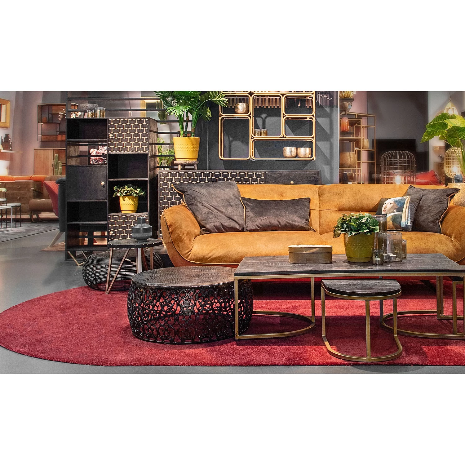 Jack & Alice Buffet haut Towe - Acacia massif / Métal - Noir / Doré 4 Jack & Alice Buffet haut Towe - Acacia massif / Métal - Noir / Doré – Image 2