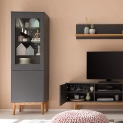 Mørteens Ensemble meubles TV Lindholm III (4 él.) - Partiellement en chêne massif - Gris -Meubles de salon Soldes 1000182337 200108 13510300035 DETAILS P000000001000182337