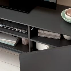 Mørteens Ensemble meubles TV Lindholm III (4 él.) - Partiellement en chêne massif - Gris -Meubles de salon Soldes 1000182337 200108 13510300040 DETAILS P000000001000182337