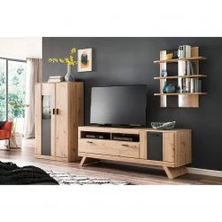 Naturoo Meuble TV Coulogne II - Imitation planches de chêne / Anthracite - Largeur : 179 cm -Meubles de salon Soldes 1000182658 190725 11581000109 MOOD DETAILS P000000001000182658 mood