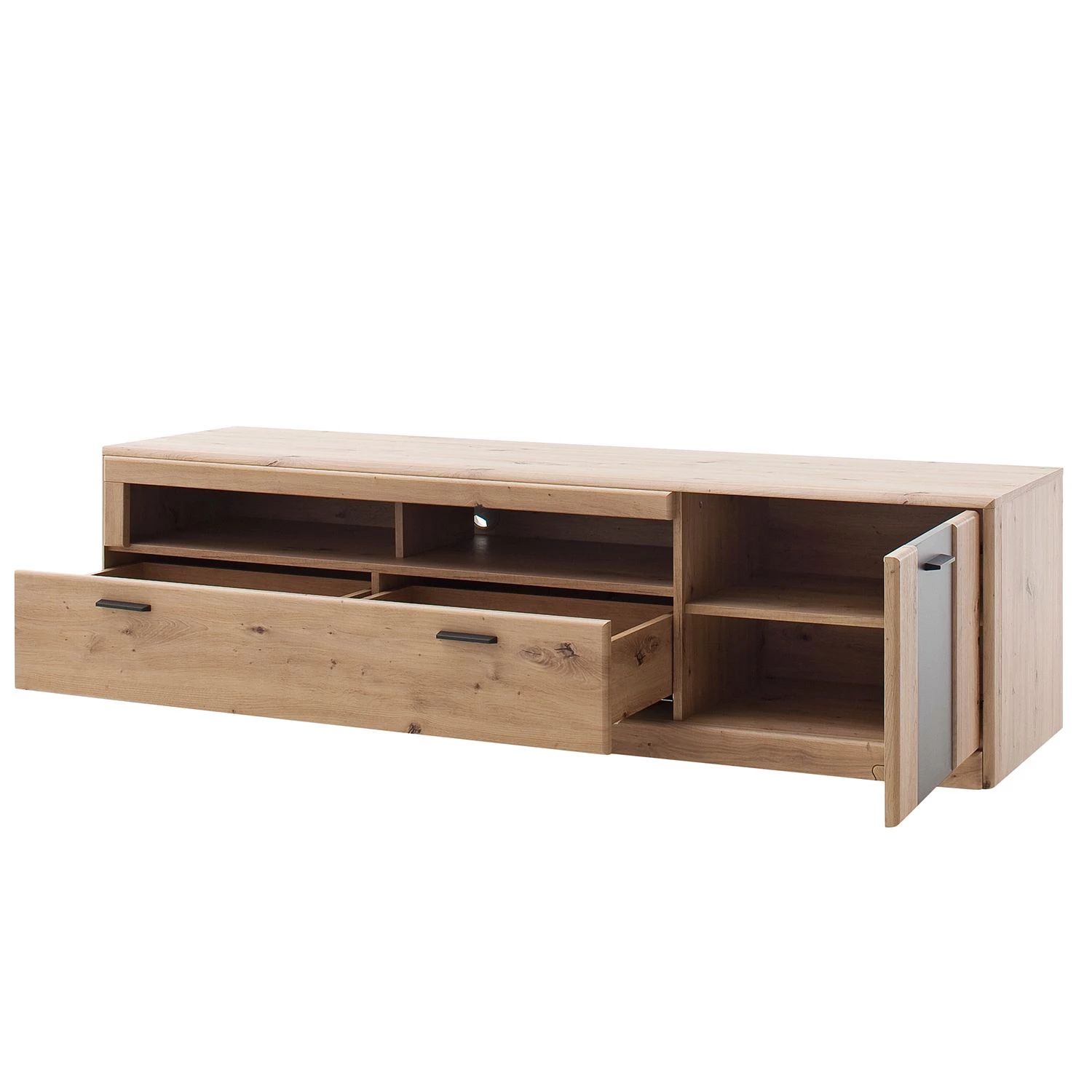 Naturoo Meuble TV Coulogne I - Imitation planches de chêne / Anthracite - Largeur : 179 cm 4 Naturoo Meuble TV Coulogne I - Imitation planches de chêne / Anthracite - Largeur : 179 cm – Image 2