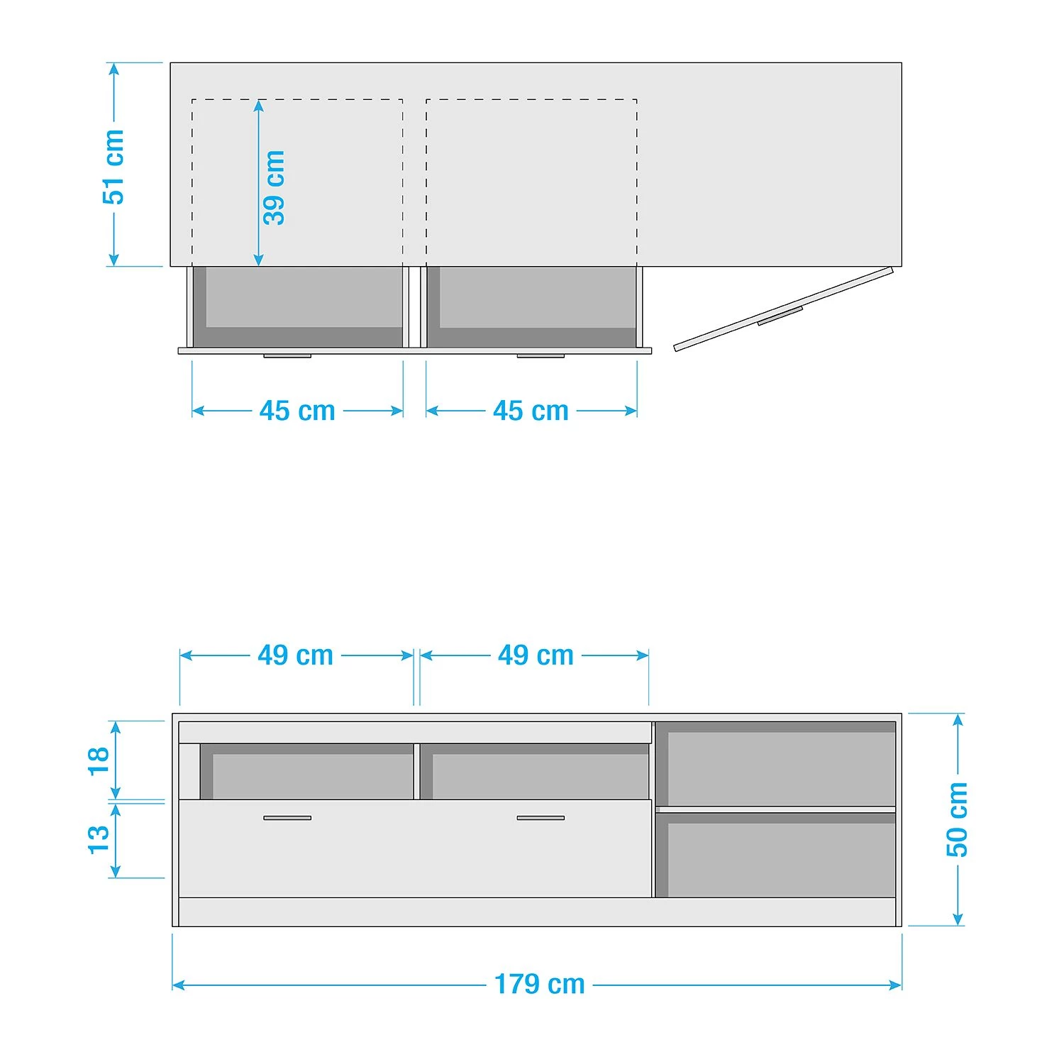 Naturoo Meuble TV Coulogne I - Imitation planches de chêne / Anthracite - Largeur : 179 cm 9 Naturoo Meuble TV Coulogne I - Imitation planches de chêne / Anthracite - Largeur : 179 cm – Image 7