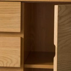 Ars Natura Commode Nozza - Placage en bois véritable - Chêne / Noir -Meubles de salon Soldes 1000182823 200214 14501900035 DETAILS P000000001000182823