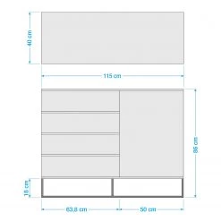 Ars Natura Commode Nozza - Placage en bois véritable - Chêne / Noir -Meubles de salon Soldes 1000182823 211018 083456000519 SKETCH DETAILS P000000001000182823 sketch