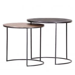 Ars manufacti Tables gigognes Nikko II (2 éléments) - Métal - Cuivre vieilli / Noir