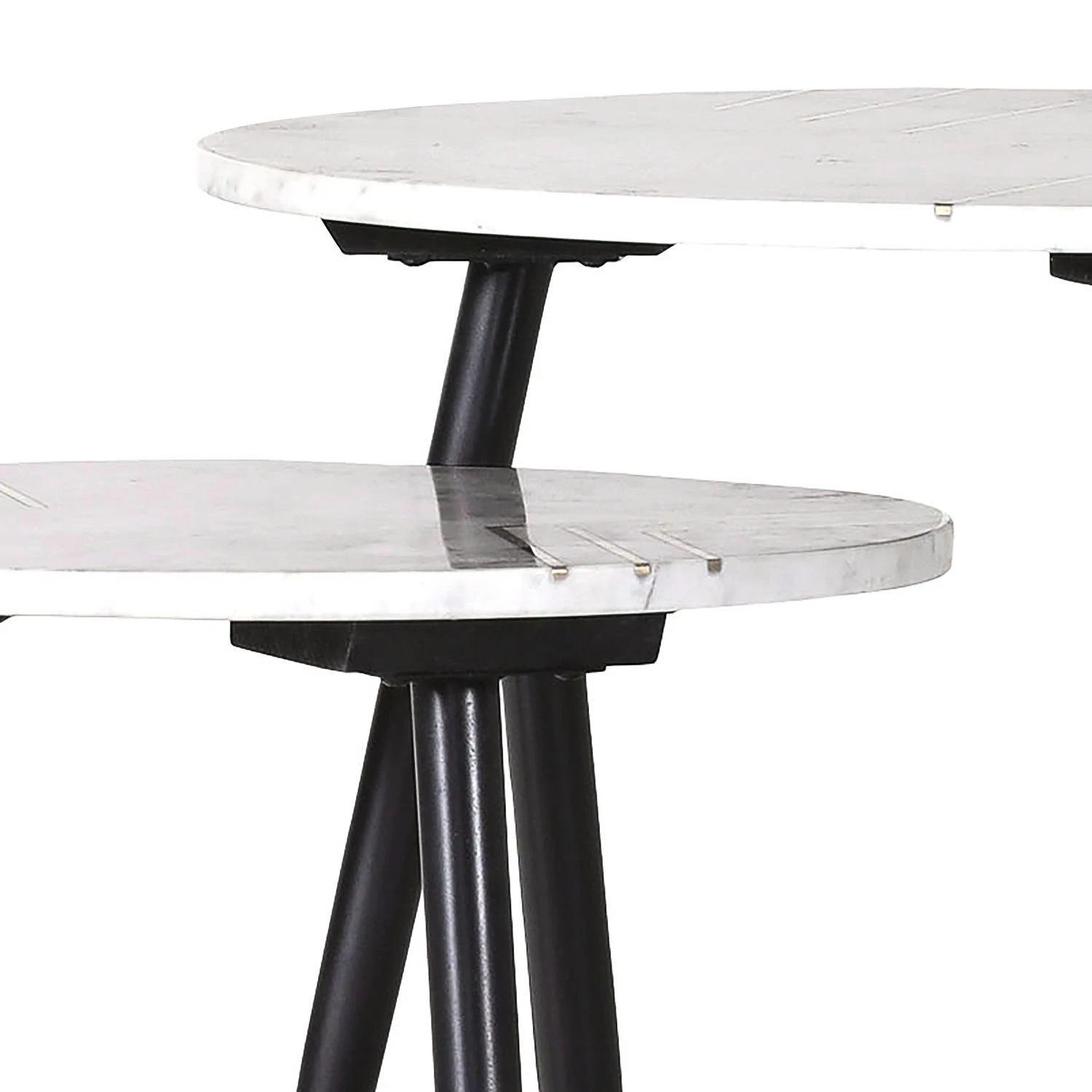 Jack & Alice Tables gigognes Marbollo IV (2 éléments) - Marbre / Métal - Blanc / Noir 7 Jack & Alice Tables gigognes Marbollo IV (2 éléments) - Marbre / Métal - Blanc / Noir – Image 5